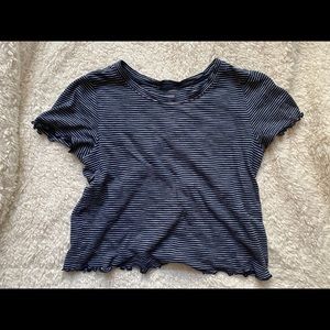 cute blue and white striped shirt